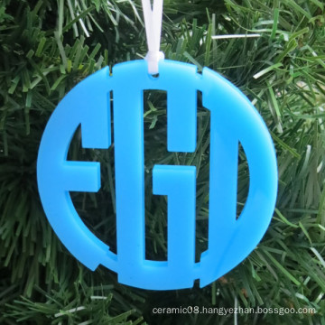 Color Acrylic Circle Christmas Ornament Monogram Acrylic